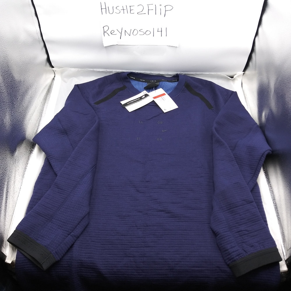 Nike Tech Pack Men's Crewneck Sweatshirt Navy Blue